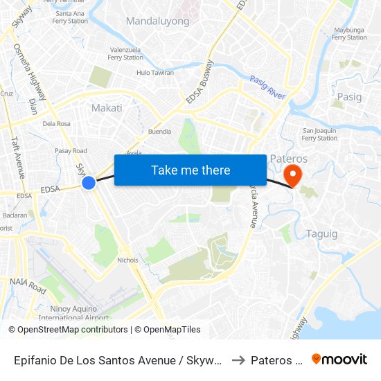 Epifanio De Los Santos Avenue / Skyway , Lungsod Ng Makati, Manila to Pateros Coliseum map