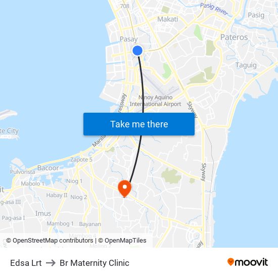 Edsa Lrt to Br Maternity Clinic map