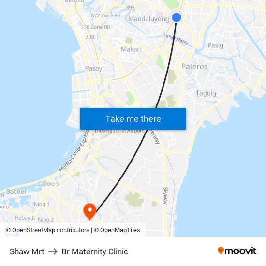 Shaw Mrt to Br Maternity Clinic map