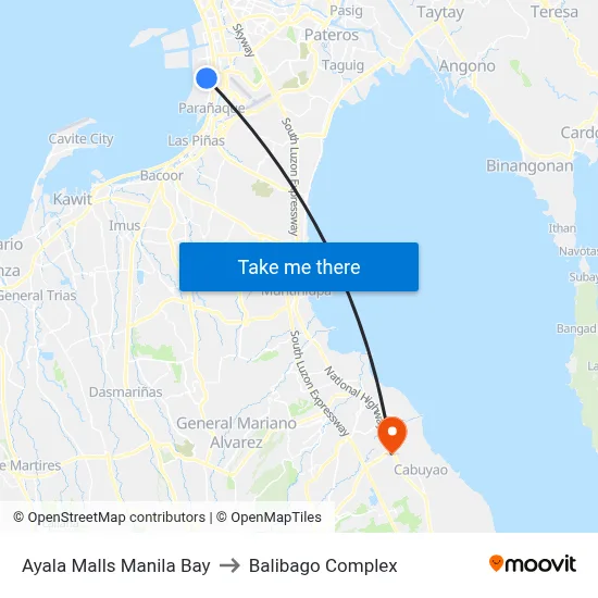 Ayala Malls Manila Bay to Balibago Complex map
