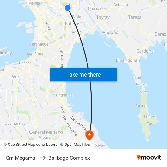 Sm Megamall to Balibago Complex map