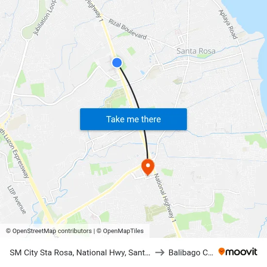 SM City Sta Rosa, National Hwy, Santa Rosa City, Manila to Balibago Complex map