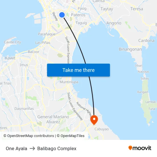 Intercontinental Manila to Balibago Complex map