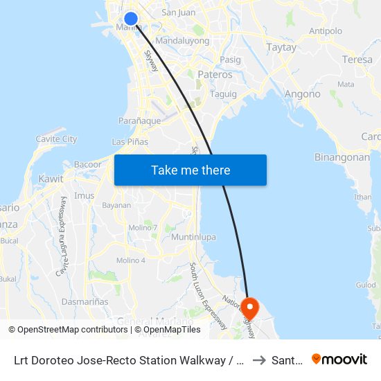 Lrt Doroteo Jose-Recto Station Walkway / Rizal Avenue Intersection, Manila to Santa Rosa map