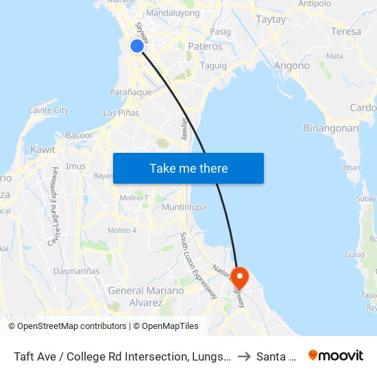 Taft Ave / College Rd Intersection, Lungsod Ng Pasay to Santa Rosa map