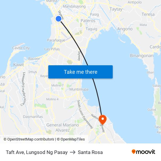 Taft Ave, Lungsod Ng Pasay to Santa Rosa map