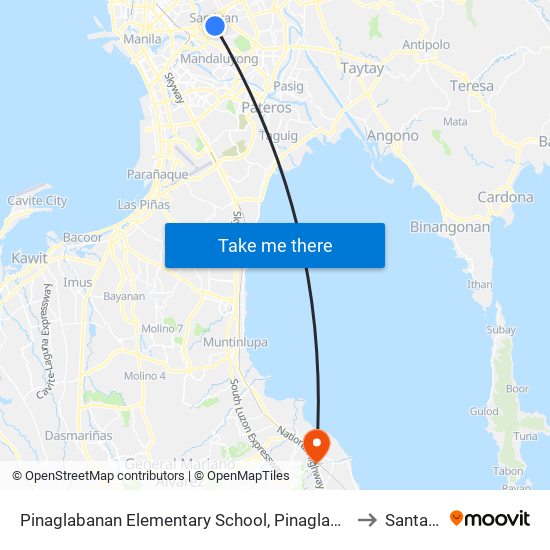 Pinaglabanan Elementary School, Pinaglabanan, San Juan, Manila to Santa Rosa map