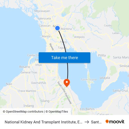 National Kidney And Transplant Institute, East Ave, Quezon City, Manila to Santa Rosa map