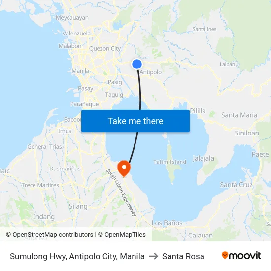 Sumulong Hwy, Antipolo City, Manila to Santa Rosa map