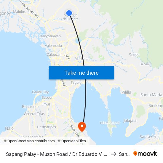 Sapang Palay - Muzon Road / Dr Eduardo V. Roquero Sr. Rd, City Of San Jose Del Monte, Manila to Santa Rosa map