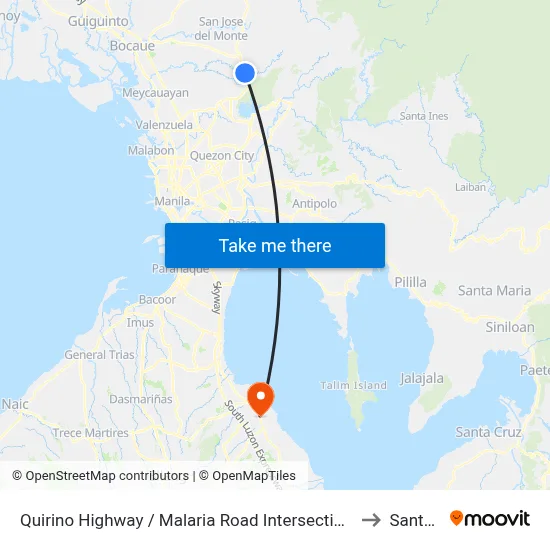 Quirino Highway / Malaria Road Intersection, City Of San Jose Del Monte to Santa Rosa map
