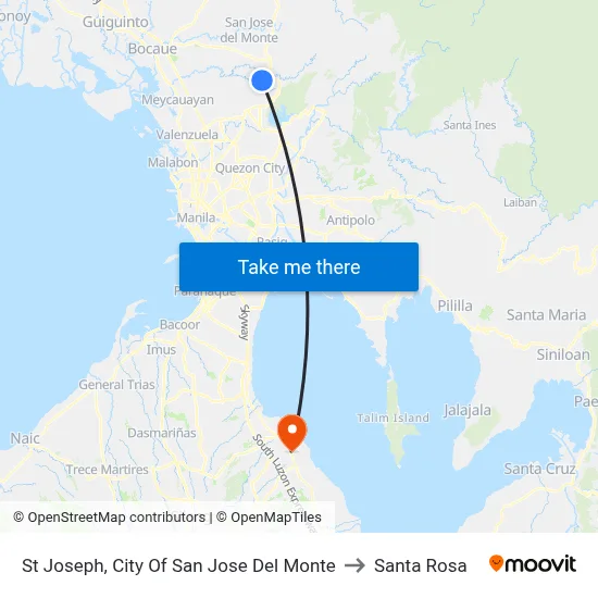St Joseph, City Of San Jose Del Monte to Santa Rosa map