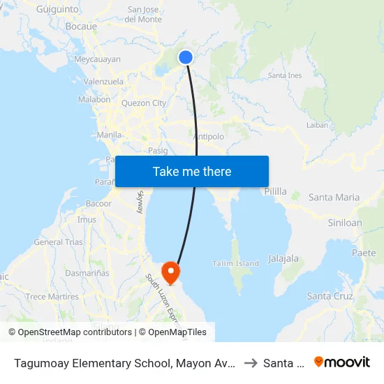 Tagumoay Elementary School, Mayon Avenue, Rodriguez to Santa Rosa map