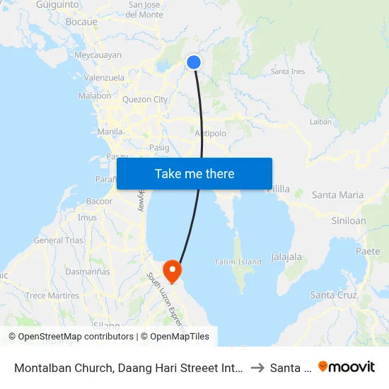 Montalban Church, Daang Hari Streeet Intersection, Rodriguez to Santa Rosa map