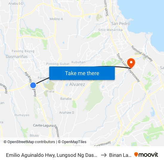 Emilio Aguinaldo Hwy, Lungsod Ng Dasmariñas, Manila to Binan Laguna map
