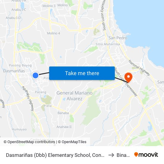 Dasmariñas (Dbb) Elementary School, Congressional Rd, Lungsod Ng Dasmariñas, Manila to Binan Laguna map