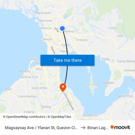 Magsaysay Ave / Ylanan St, Quezon City, Manila to Binan Laguna map