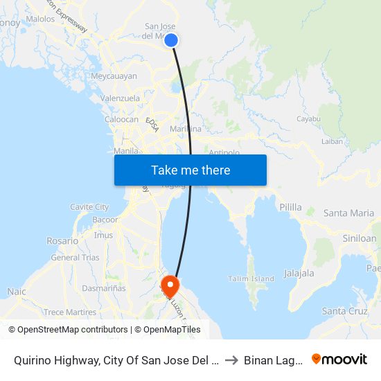 Quirino Highway, City Of San Jose Del Monte to Binan Laguna map