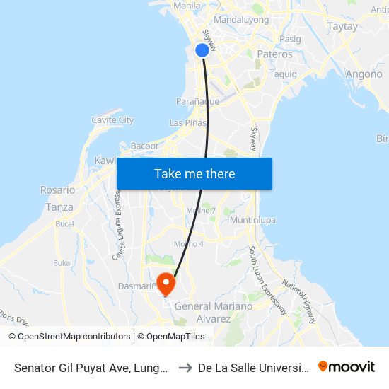 Senator Gil Puyat Ave, Lungsod Ng Pasay, Manila to De La Salle University - Dasmariñas map