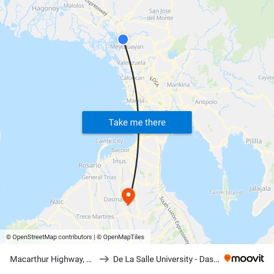 Macarthur Highway, Marilao to De La Salle University - Dasmariñas map