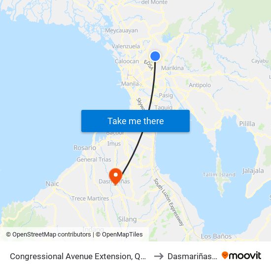 Congressional Avenue Extension, Quezon City to Dasmariñas City map