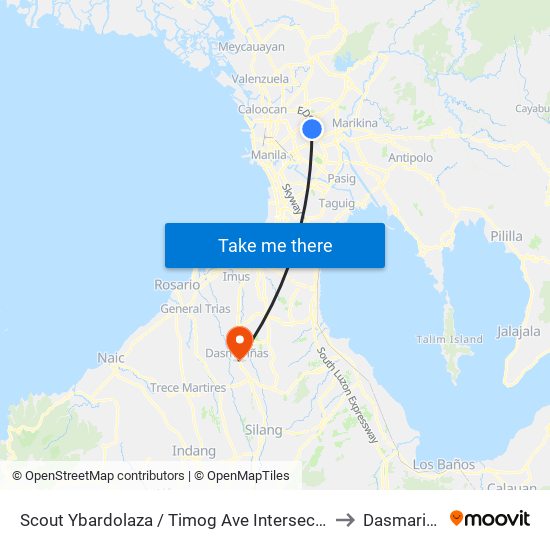 Scout Ybardolaza / Timog Ave Intersection, Quezon City, Manila to Dasmariñas City map