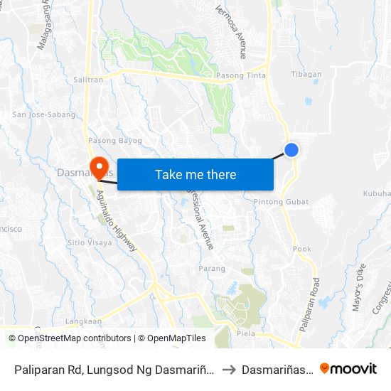 Paliparan Rd, Lungsod Ng Dasmariñas, Manila to Dasmariñas City map