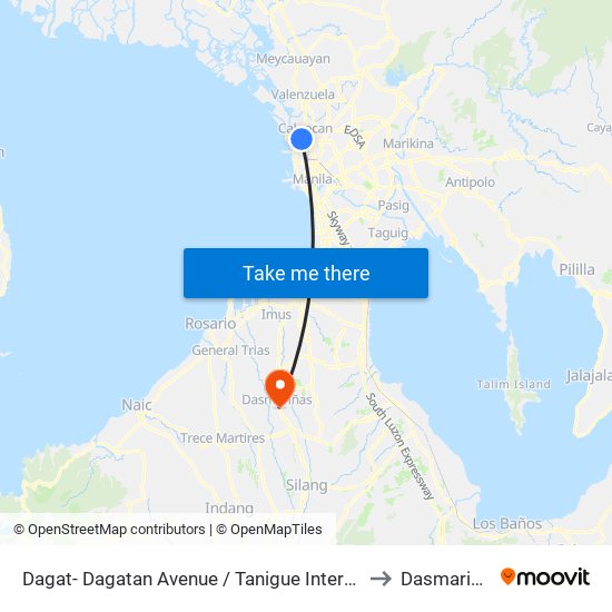 Dagat- Dagatan Avenue /  Tanigue Intersection, Caloocan City to Dasmariñas City map