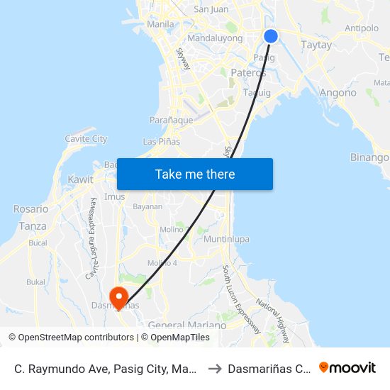 C. Raymundo Ave, Pasig City, Manila to Dasmariñas City with public ...