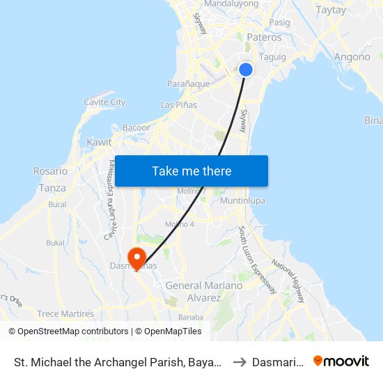 St. Michael the Archangel Parish, Bayani Rd, Taguig City, Manila to Dasmariñas City map