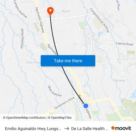 Emilio Aguinaldo Hwy, Lungsod Ng Dasmariñas, Manila to De La Salle Health Sciences Institute map