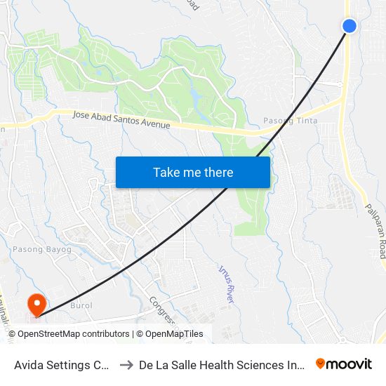 Avida Settings Cavite to De La Salle Health Sciences Institute map