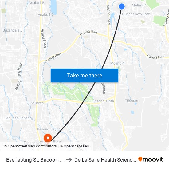 Everlasting St, Bacoor City, Manila to De La Salle Health Sciences Institute map