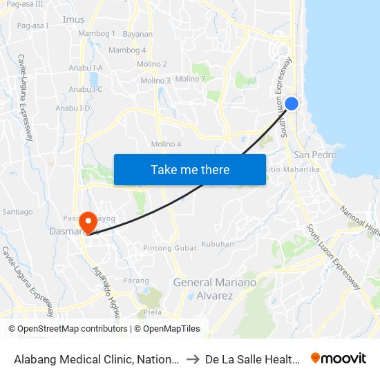 Alabang Medical Clinic, National Hwy, Muntinlupa City, Manila to De La Salle Health Sciences Institute map