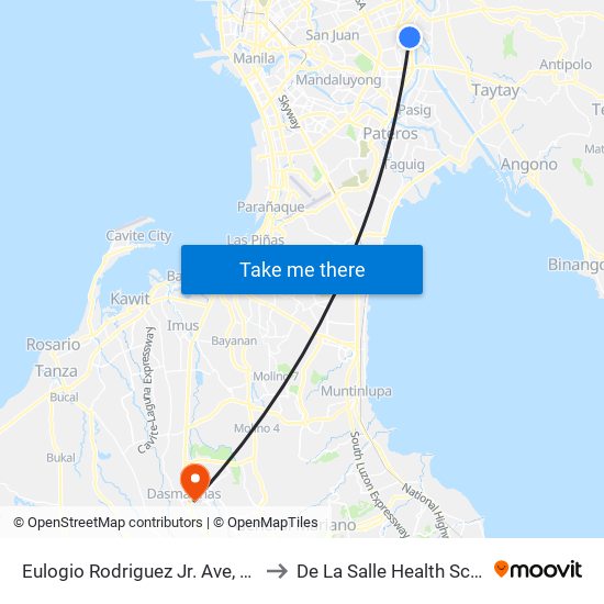 Eulogio Rodriguez Jr. Ave, Quezon City, Manila to De La Salle Health Sciences Institute map