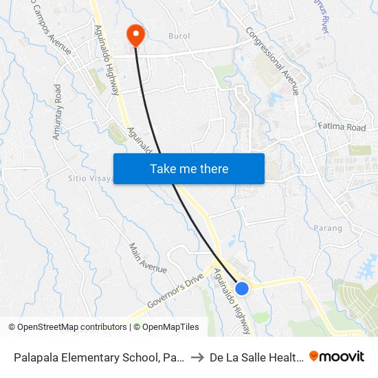 Palapala Elementary School, Pala-Pala Rd, Dasmariñas City, Manila to De La Salle Health Sciences Institute map