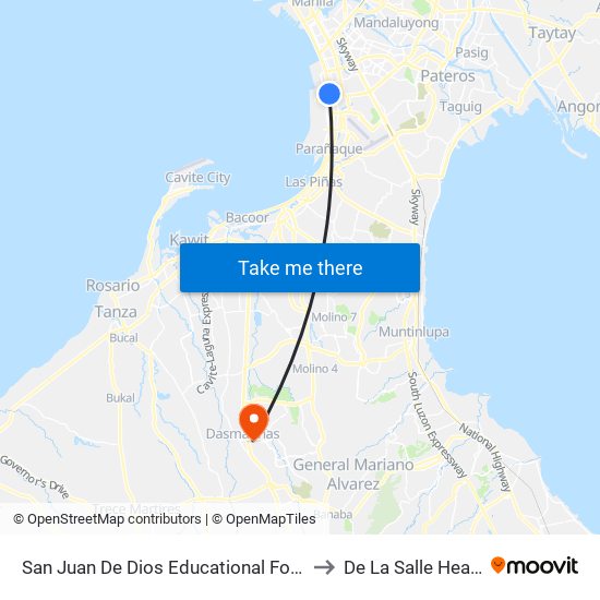 San Juan De Dios Educational Foundation, Incorporated, Pasay City, Manila to De La Salle Health Sciences Institute map