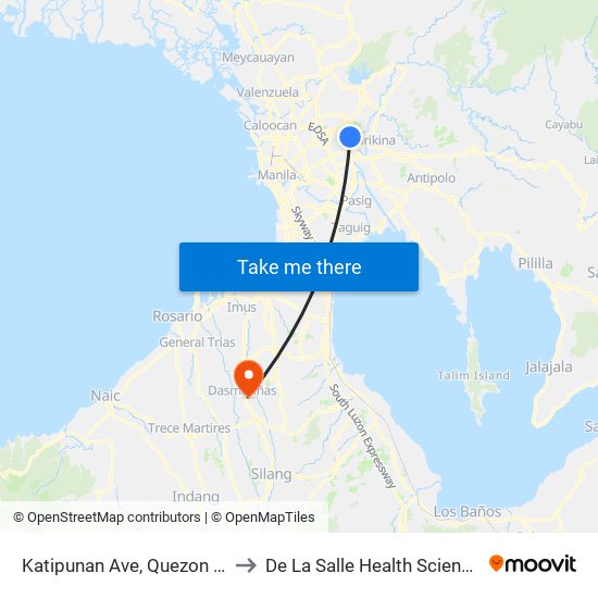 Katipunan Ave, Quezon City, Manila to De La Salle Health Sciences Institute map