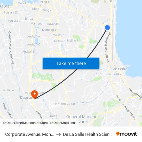 Corporate Avenue, Montinlupa City to De La Salle Health Sciences Institute map