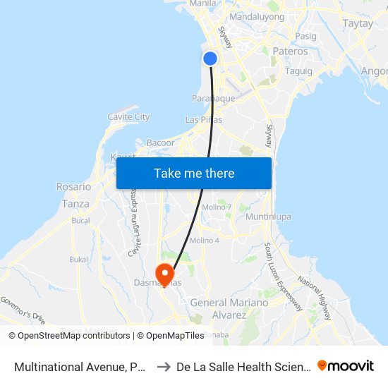 Multinational Avenue, Paranaque City to De La Salle Health Sciences Institute map