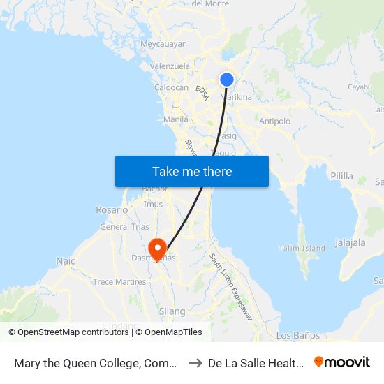 Mary the Queen College, Commonwealth Avenue, Quezon City to De La Salle Health Sciences Institute map