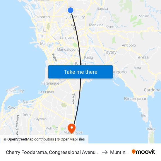 Cherry Foodarama, Congressional Avenue, Quezon City to Muntinlupa map