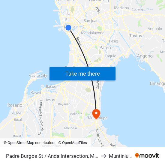 Padre Burgos St / Anda Intersection, Manila to Muntinlupa map