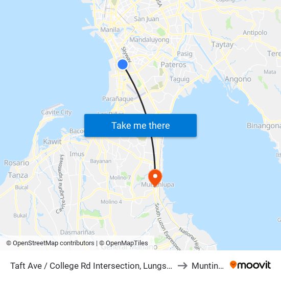 Taft Ave / College Rd Intersection, Lungsod Ng Pasay to Muntinlupa map