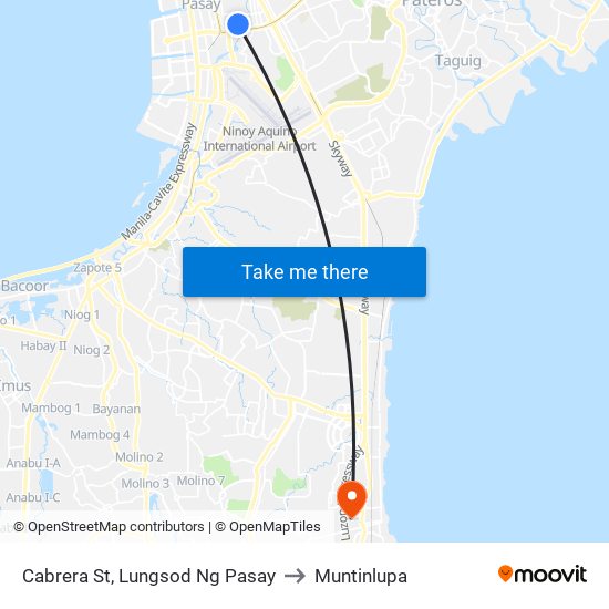 Cabrera St, Lungsod Ng Pasay to Muntinlupa map