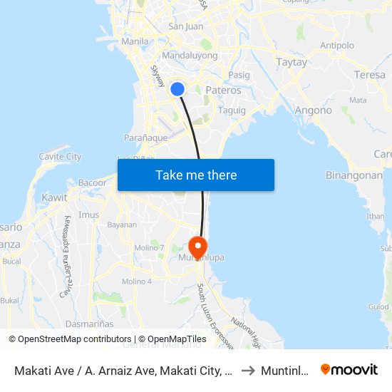 Makati Ave / A. Arnaiz Ave, Makati City, Manila to Muntinlupa map