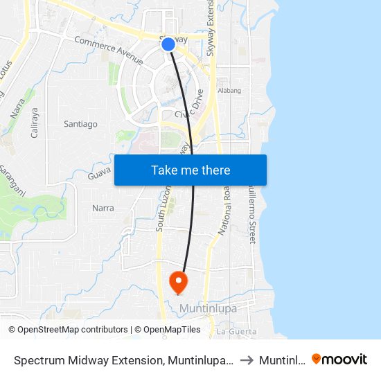 Spectrum Midway Extension, Muntinlupa City, Manila to Muntinlupa map