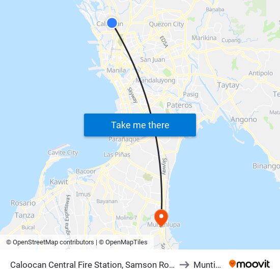 Caloocan Central Fire Station, Samson Road, Caloocan City to Muntinlupa map