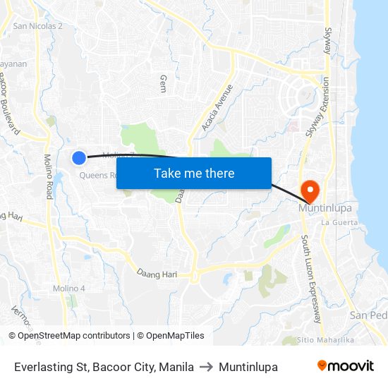 Everlasting St, Bacoor City, Manila to Muntinlupa map