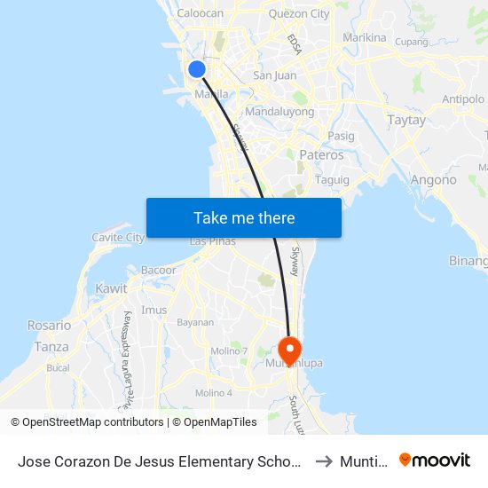 Jose Corazon De Jesus Elementary School, Juan Luma, Manila to Muntinlupa map